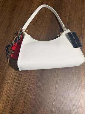Jane & Berry White Shoulder Bag With Charms New